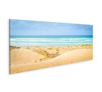 islandburner Impression sur toile de qualité supérieure - Dunes douces et mer bleu turquoise en vacances d'été