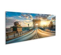 islandburner Impression sur toile de qualité supérieure - Lever de soleil sur la chaîne historique de Budapest