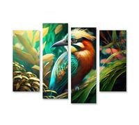 islandburner Impression sur toile de qualité supérieure - Oiseau coloré assis dans la jungle sur une branche à l'aube