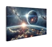 islandburner Impression sur toile étoiles et planètes dans la danse éternelle de l'univers - Toile 80 x 40 cm