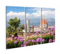 islandburner Impression sur toile Florence au printemps Toscane Italie - Toile 130 x 80 cm - 3 pièces