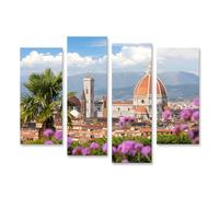 islandburner Impression sur toile Florence au printemps Toscane Italie - Toile 130 x 80 cm - 4 pièces