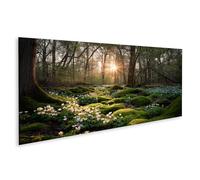 islandburner Impression sur toile - Forêt printanière enchantée - Pour salon - Pour les amoureux de la nature - Panorama