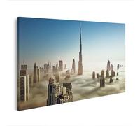 islandburner Impression sur toile Gratte-ciel dans la mer de nuages Dubaï - Toile 100 x 57 cm