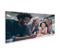 islandburner Impression sur toile groupe personnes rire coopération bureau réunion idées créatives - toile 120 x 40 cm - panorama