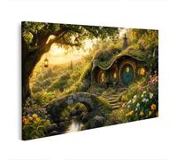 islandburner Impression sur toile - Maison de Hobbit de rêve - Décoration murale pour salon - Parfait pour les amateurs de la nature - Édition H1