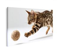 islandburner Impression sur toile Motif chat du Bengal dynamique pour le salon pour les amoureux des chats - Édition O1