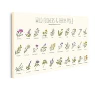 islandburner Impression sur toile Motif fleurs et herbes sauvages Illustration Vintage 1 - Toile 80 x 40 cm