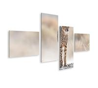 islandburner Impression sur toile - Motif guépard majestueux - Pour le salon - Parfait pour les amoureux des animaux - 4 pièces - Edition I1