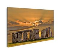 islandburner Impression sur toile Motif monument en pierre Coucher de soleil Paysage ciel nuages magique 80 x 40 cm