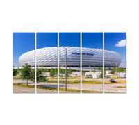islandburner Impression sur toile par exemple le stade moderne Architecture Munich Journée solaire - Toile 160 x 80 cm - 5 pièces XXL