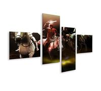 islandburner Impression sur toile Quatre cavaliers de l'Apocalypse sur leurs chevaux en avant - Toile 150 x 80 cm - 4 pièces