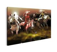 islandburner Impression sur toile Quatre cavaliers de l'Apocalypse sur leurs chevaux en avant - Toile 100 x 57 cm