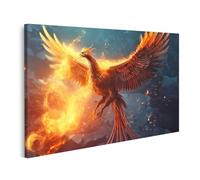 islandburner Impression sur toile représentant un phénix qui sort des cendres et brûle dans les flammes