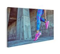 islandburner Impression sur toile représentant une femme dans des baskets colorées et des leggings qui courent à l'extérieur, vêtements de sport idéaux, images murales poster
