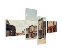 islandburner Impression sur toile - Route principale sauvage - Avec façades en bois - 4 pièces - Édition G1