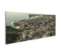 islandburner Impression sur toile Ville côtière Vue d'oiseau Maisons Mer Plages Architecture - Toile 120 x 40 cm - Panorama