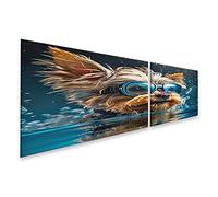 islandburner IXCU-2K Image sur toile Motif Yorkshire Terrier lunettes de soleil surf eau bleue