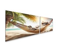 islandburner IYEC-2K Impression sur toile motif chat amusant avec lunettes de soleil mer plage animal de compagnie détendu vacances heureux C images murales poster