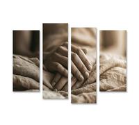 islandburner Lot de 4 tableaux sur toile pour chambre à coucher Motif lien doux
