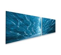 islandburner LRPA-LW160 x 40 cm_2T-1 Impression sur toile murale Motif mur de grottes de glace avec textures bleues translucides et claires