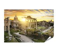 islandburner Poster Coucher de soleil sur les ruines de la Rome antique sous la lumière du soir - Poster 130 x 90 cm