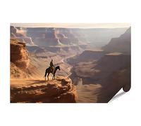 islandburner Poster Cowboy sur le Grand Canyon Cheval sur l'abîme Créatif par le réseau Images de qualité supérieure Impression photo