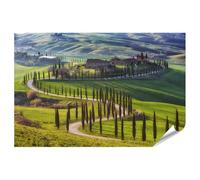 islandburner Poster Cyprès Tous dans la campagne toscane au coucher du soleil - Poster 90 x 60 cm