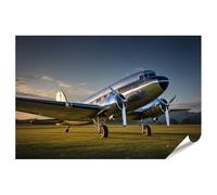 islandburner Poster de qualité supérieure - Avion Douglas DC-3 restauré avec hélices polies - Grand format - Édition H2