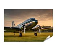islandburner Poster de qualité supérieure - Avion Douglas DC-3 restauré avec hélices polies - Grand format