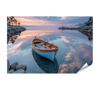 islandburner Poster de qualité supérieure - Bateau de pêche romantique - Tableau mural pour salon pour les amoureux de la nature - Grand format - Edition T1