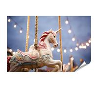 islandburner Poster de qualité supérieure - Cheval carrousel rêveur - Décoration murale pour chambre d'enfant - Décoration magique pour les petits rêveurs - Grand format - Edition O1