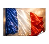 islandburner Poster de qualité supérieure - Drapeau français luxueux au look satiné pour une décoration élégante - Standard