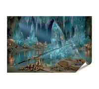 islandburner Poster de qualité supérieure - Épée mystique dans une grotte de cristal - Tableau mural pour le salon - Grand format - Edition D1