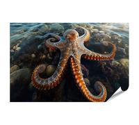 islandburner Poster de qualité supérieure - Impression d'art fascinante en forme de pieuvre pour le salon pour les amoureux de la mer - Grand format - Edition C1