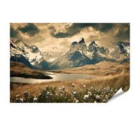islandburner Poster de qualité supérieure Majestueux Torres del Paine Pointes de granit Tableau mural Salon pour les amoureux de la nature - Standard