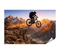 islandburner Poster de qualité supérieure - Motif : VTT dynamique - Aventure en montagne - Standard