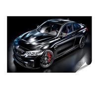 islandburner Poster de qualité supérieure - Noir - BMW M4 - Angle vertical - Pour les fans de voiture - Standard