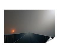 islandburner Poster de qualité supérieure - Pont mystique dans le brouillard - Tableau mural pour salon - Grand format