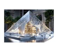 islandburner Poster de qualité supérieure - Pyramide du Louvre hyperréaliste - Décoration murale pour les amateurs d'art - Grand format