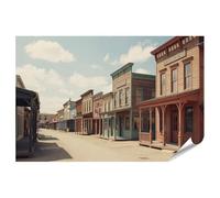 islandburner Poster de qualité supérieure - Route principale sauvage avec façades en bois - Grand format