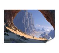 islandburner Poster de qualité supérieure - Voyageur médiéval solitaire dans un paysage majestueux - Standard