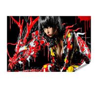 islandburner Poster elfe mystique en latex avec dragon rouge - Grand format - Édition Z1