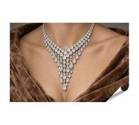 islandburner Poster haut de gamme élégant collier diamant dans le style glamour des années 50 Hollywood - Standard