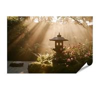 islandburner Poster mural de qualité supérieure - Lanterne en pierre mystique dans le jardin japonais pour salon - Pour les amoureux de la nature - Grand format