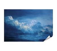 islandburner Poster « Nuages au-dessus de l'océan dans la lumière bleue de l'aube du soir » - Poster 90 x 60 cm