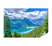 islandburner Poster panoramique avec lac de montagne et forêts dans les Alpes - Grand format