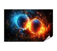 islandburner Poster photo XXL Subatomare Proton Proton Collision Concept de fusion nucléaire Impression photo de qualité supérieure