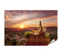 islandburner Poster vin et Kaese au coucher du soleil en Toscane, 130 x 90 cm