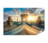 islandburner Poster XXL avec le lever du soleil et le chainette historique de Budapest - Impression photo de qualité supérieure
